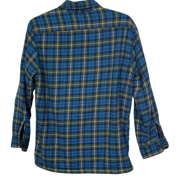 Lands End Mens Jacket Medium Traditional Fit Button Down Sherpa Lined Plaid Fall - Picture 4 of 10